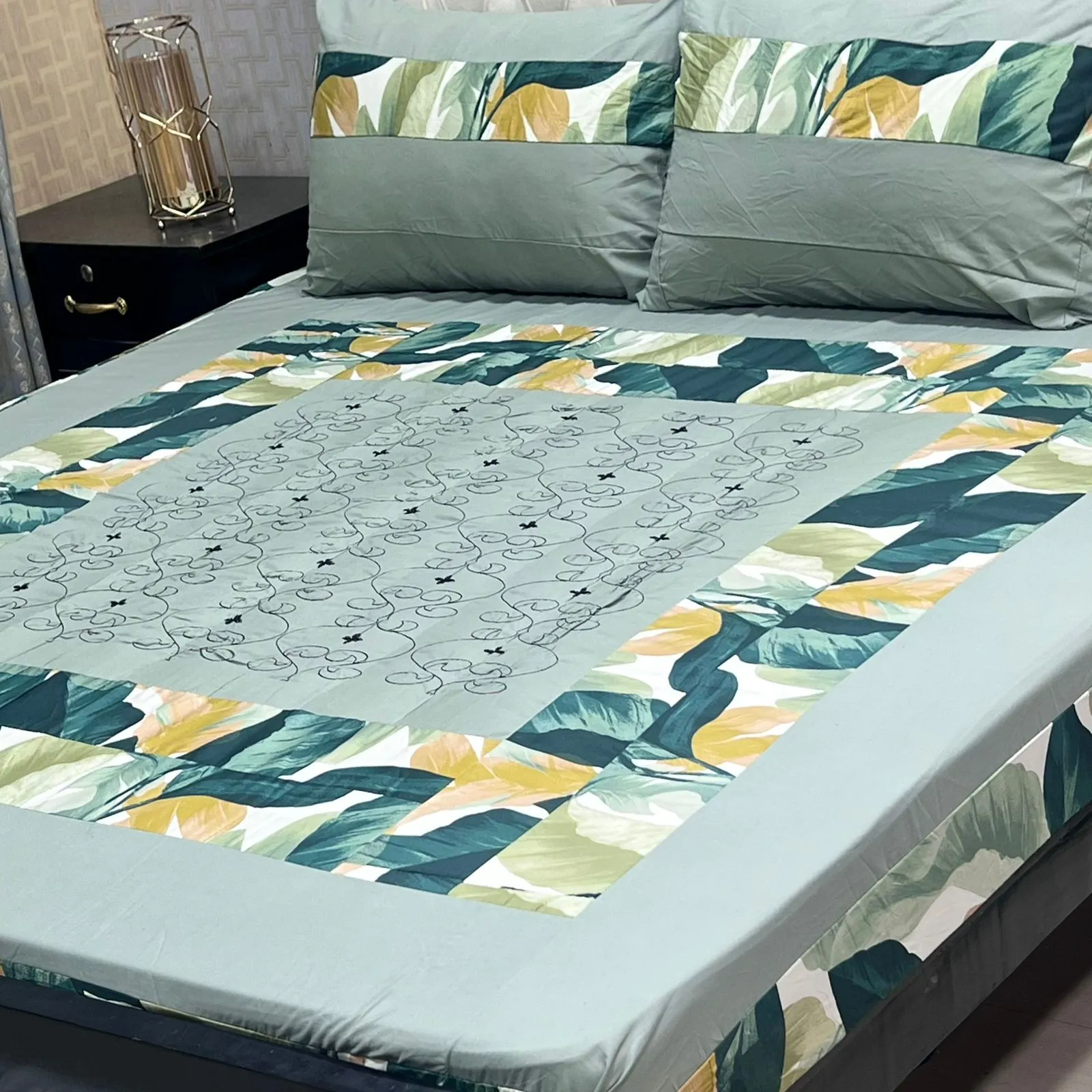 Embroidered Patch Work Bedsheet (39)