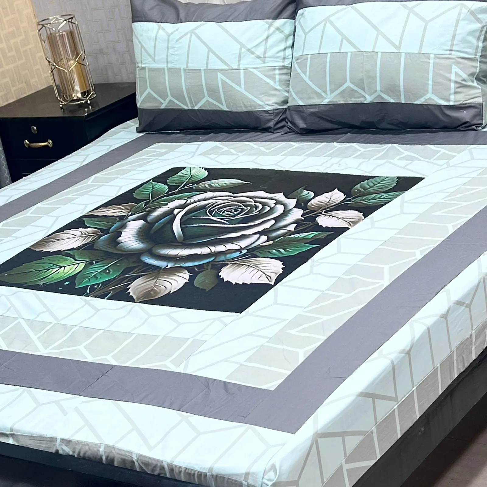 Embroidered Patch Work Bedsheet (51)