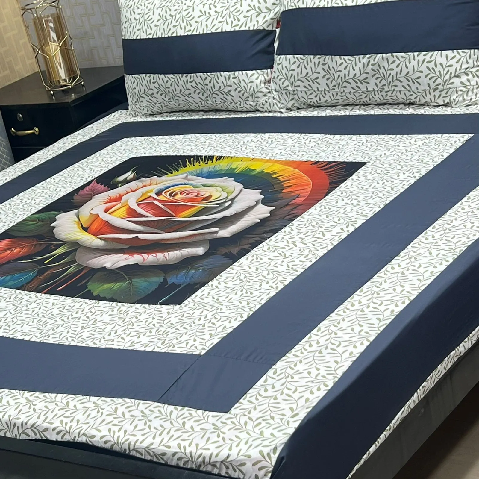 Embroidered Patch Work Bedsheet (52)
