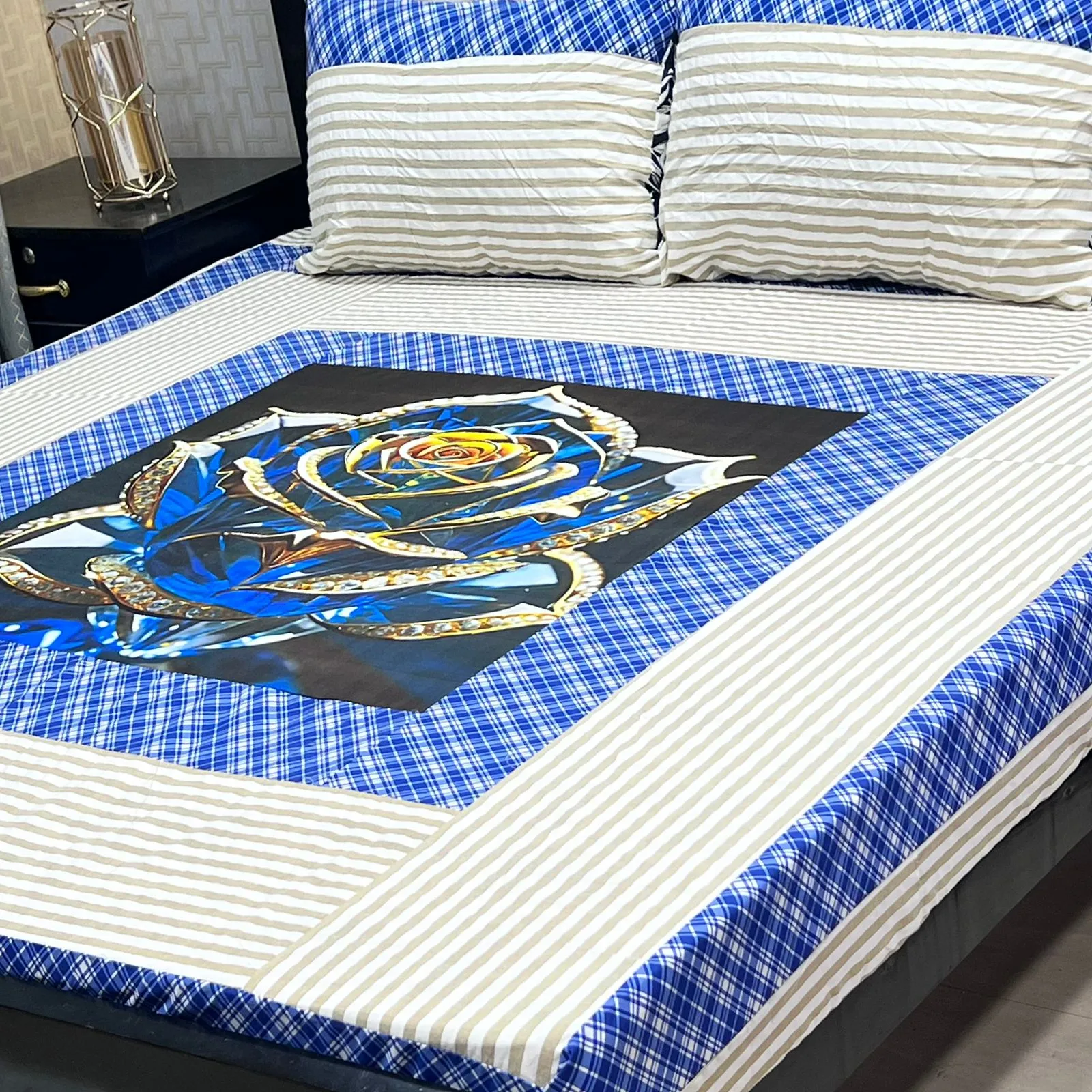 Embroidered Patch Work Bedsheet (58)