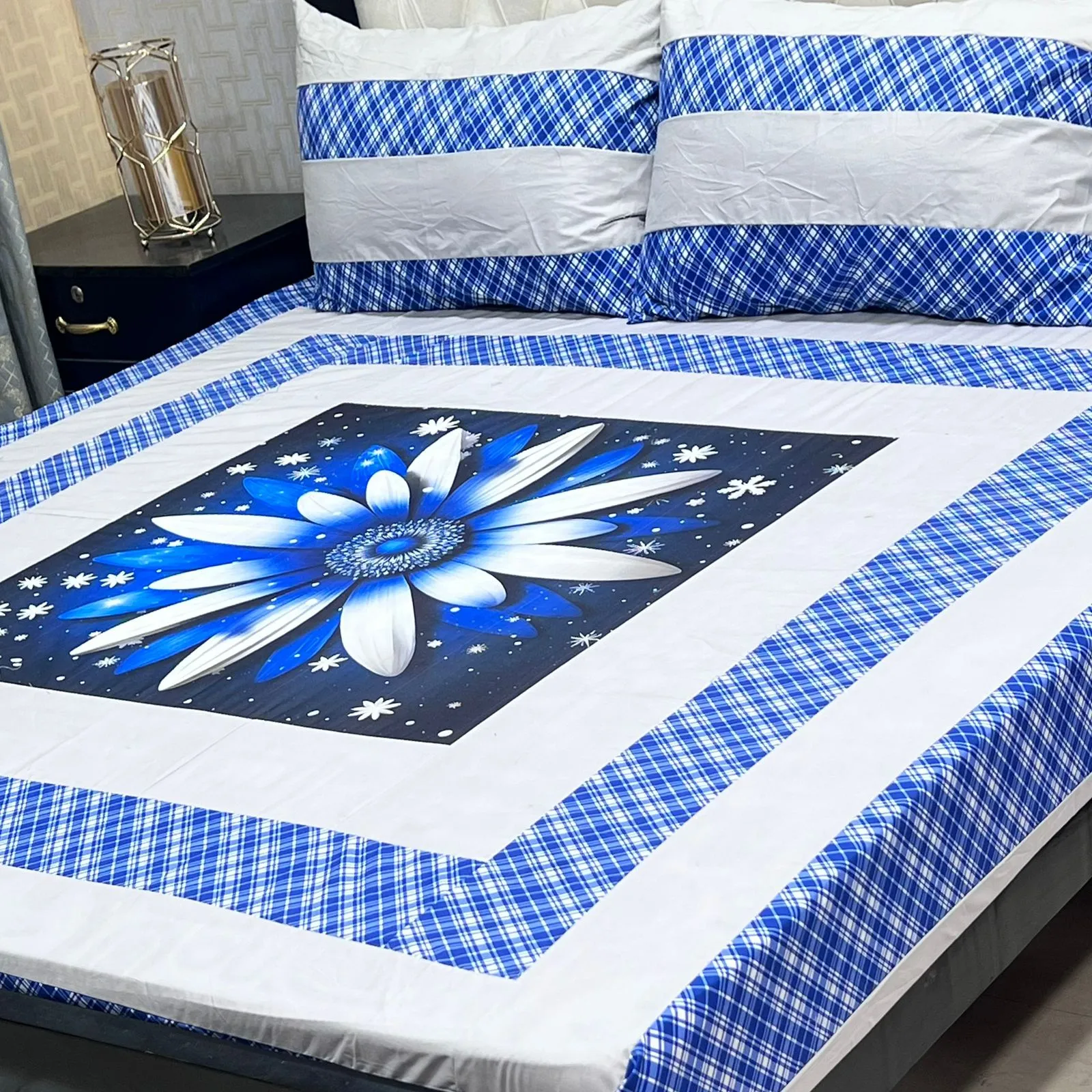 Embroidered Patch Work Bedsheet (59)