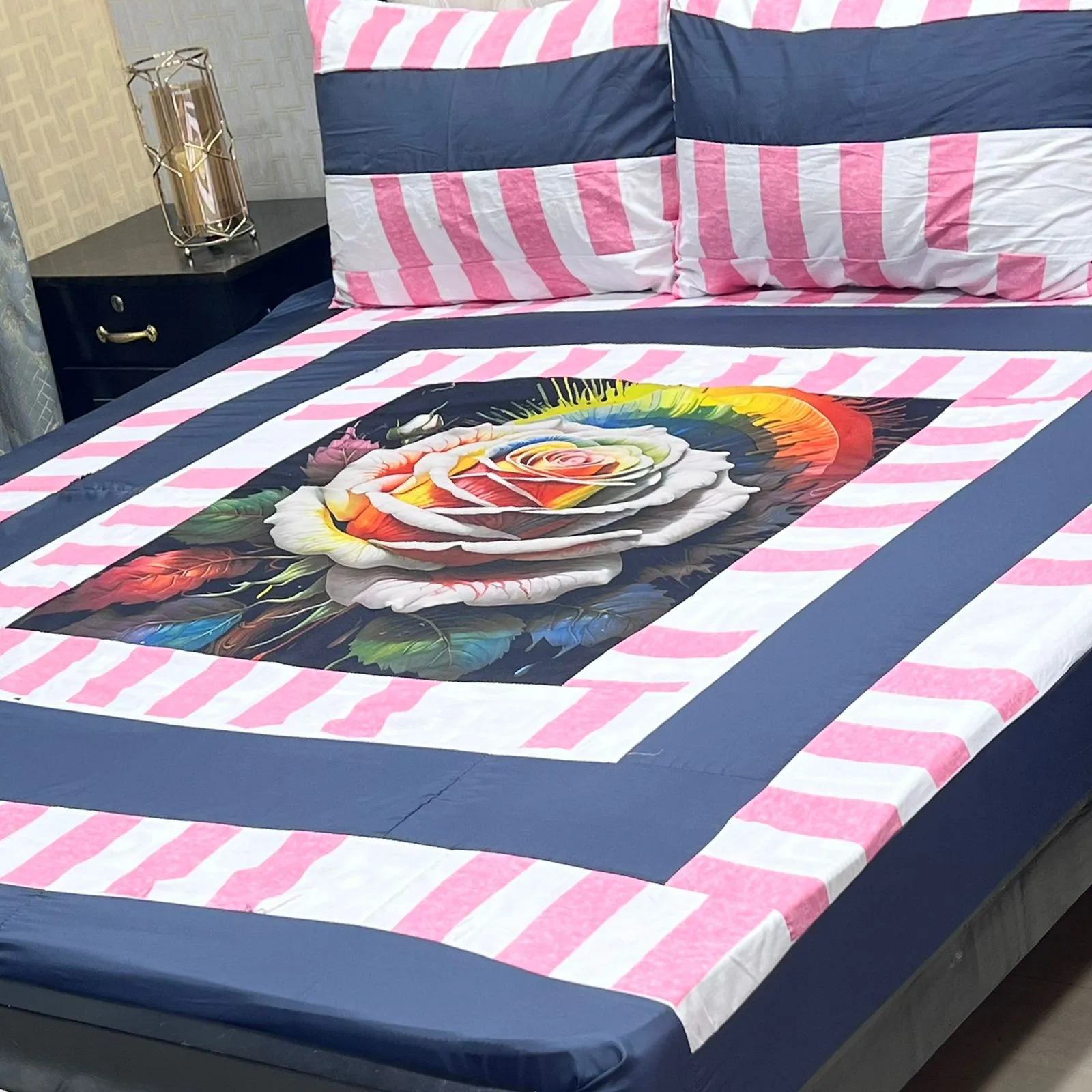 Embroidered Patch Work Bedsheet (61)