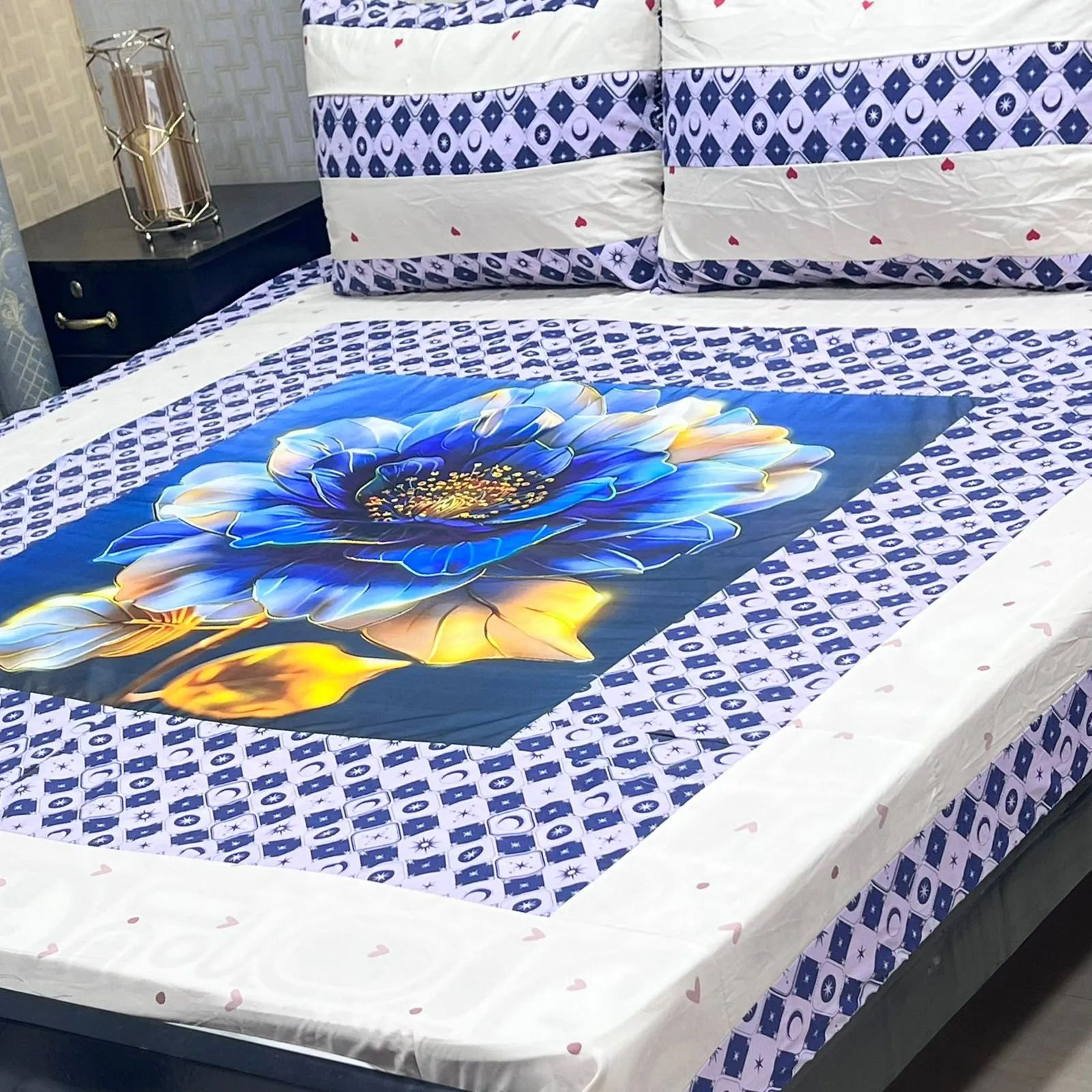 Embroidered Patch Work Bedsheet (63)