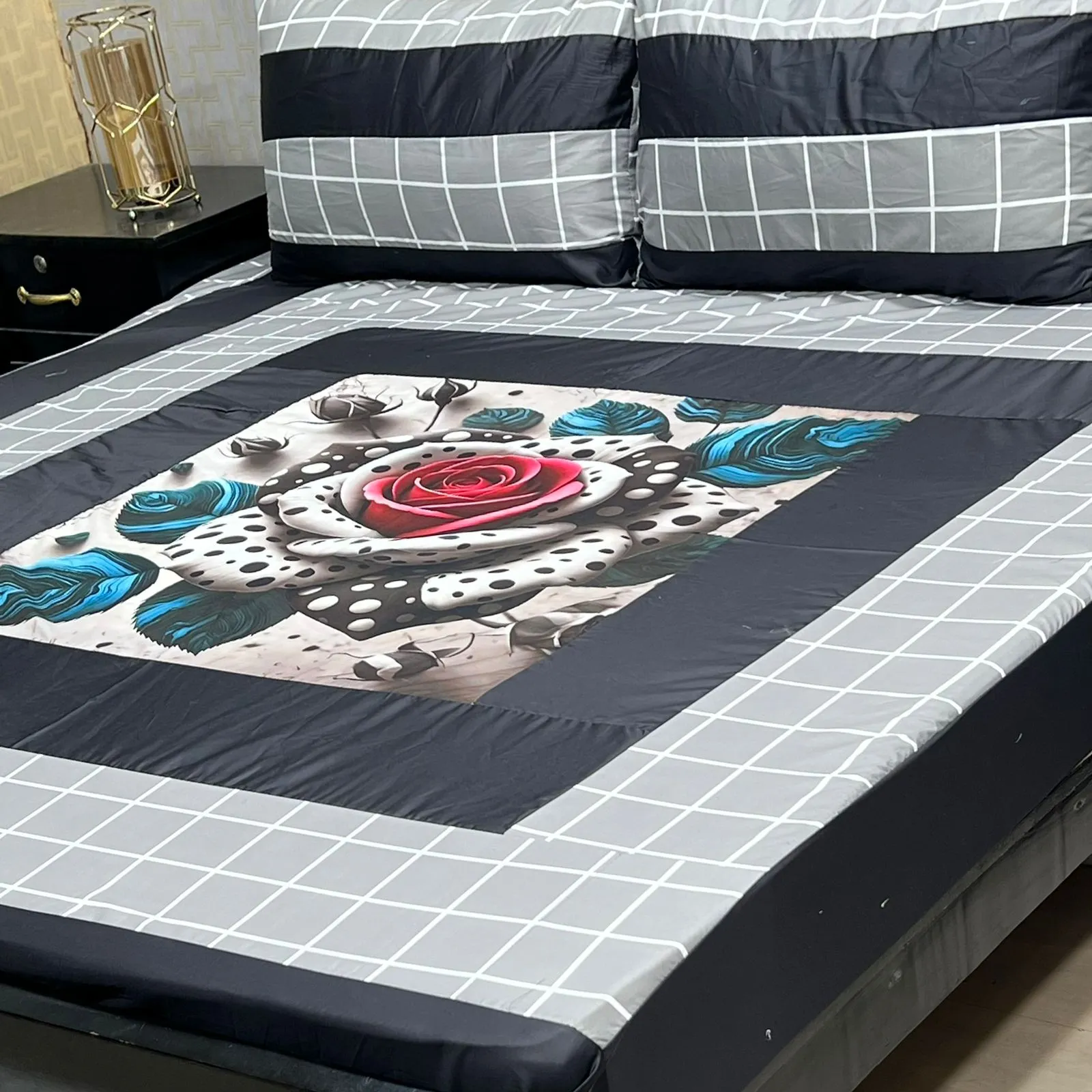 Embroidered Patch Work Bedsheet (64)