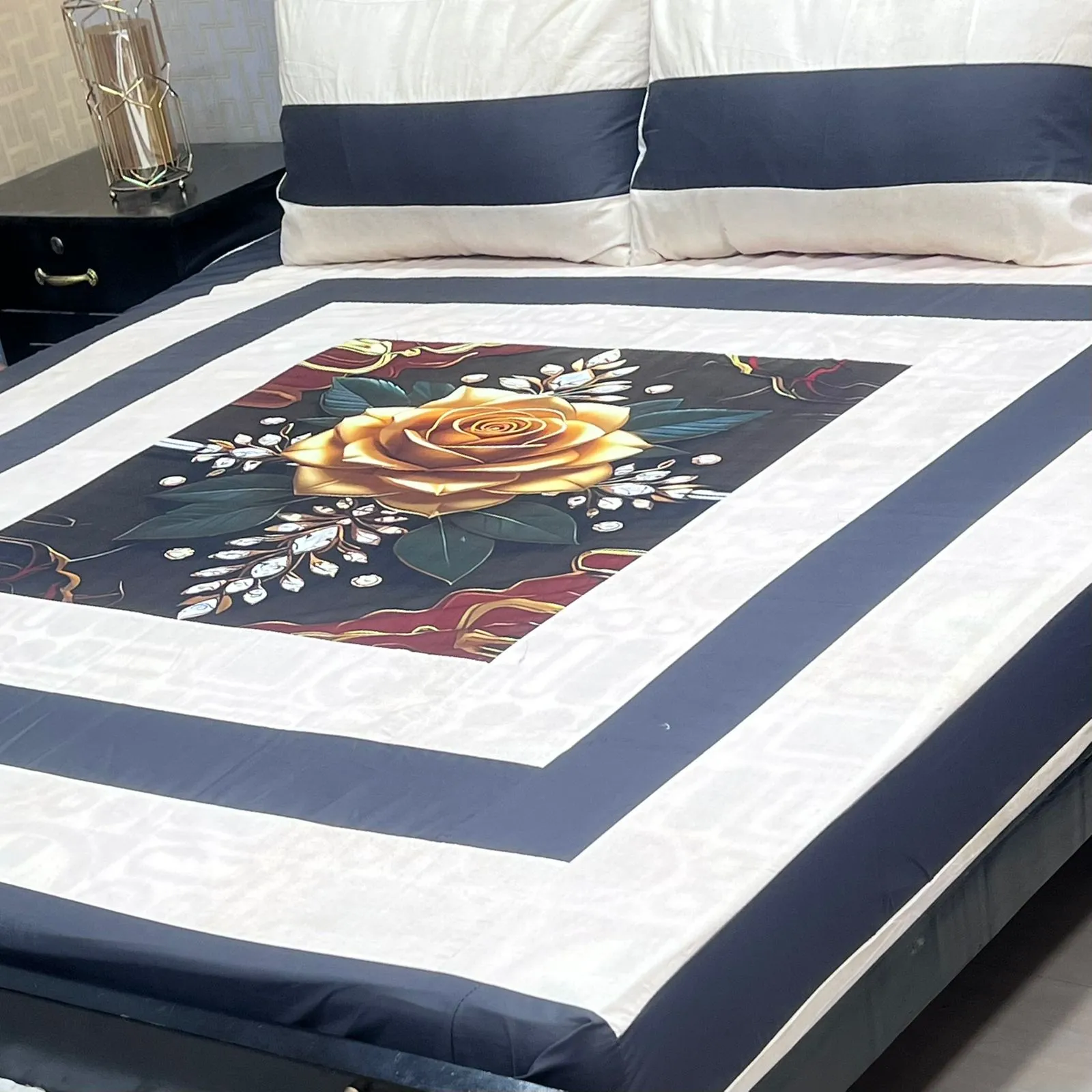 Embroidered Patch Work Bedsheet (65)