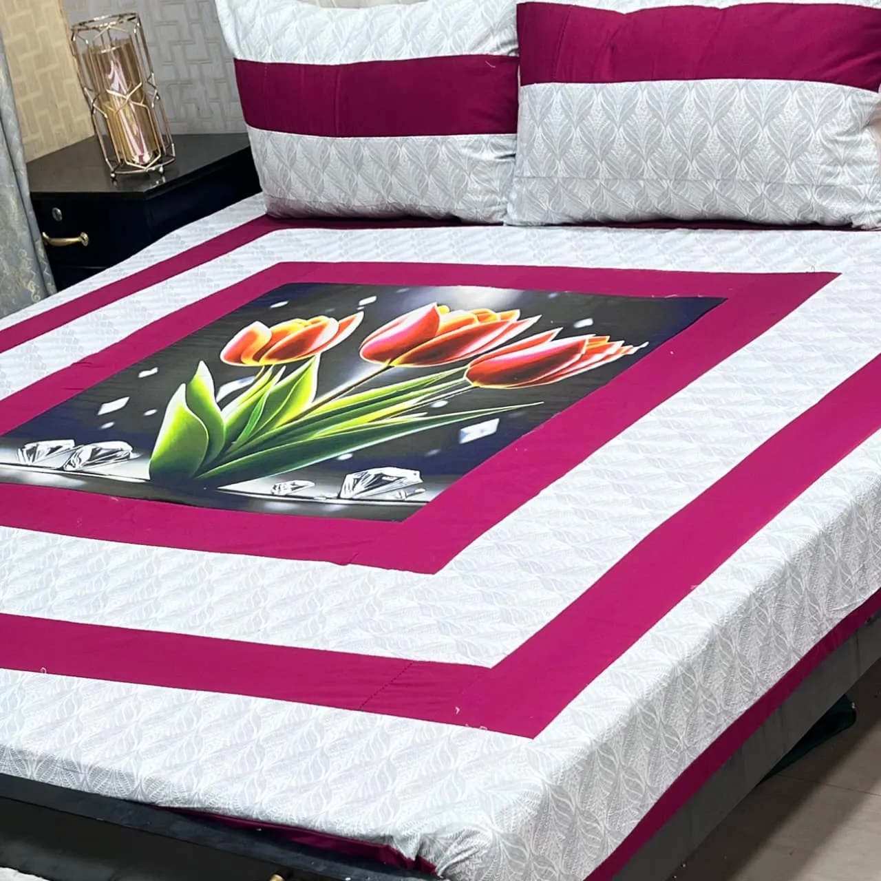 Embroidered Patch Work Bedsheet (68)