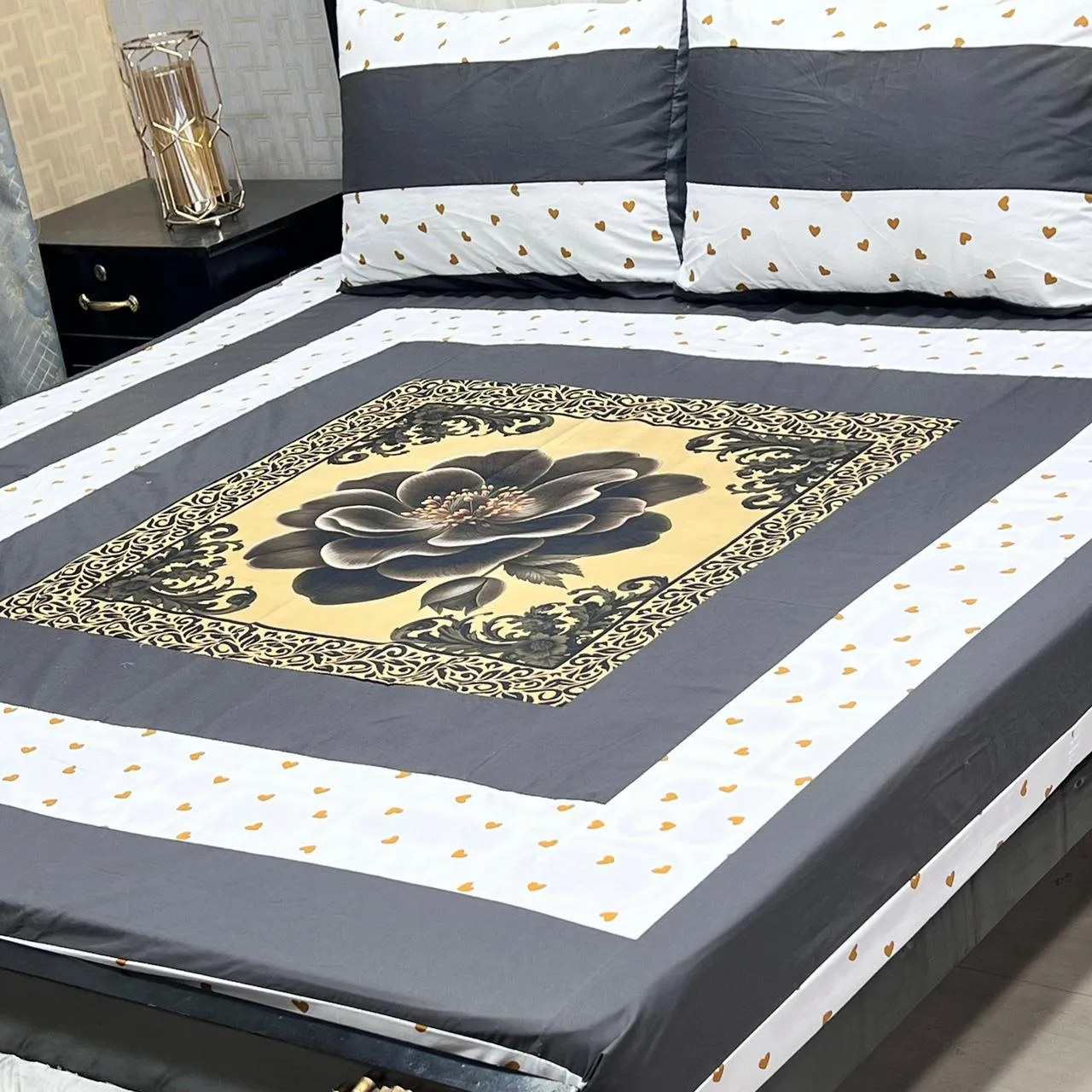 Embroidered Patch Work Bedsheet (69)