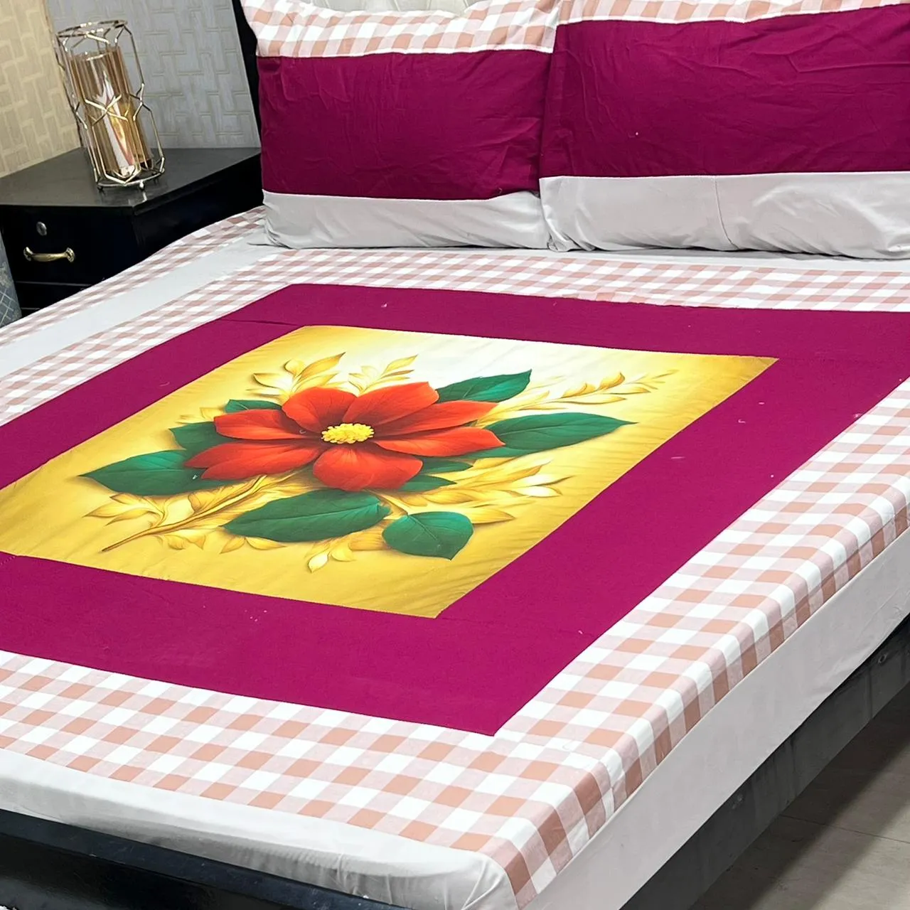 Embroidered Patch Work Bedsheet (71)