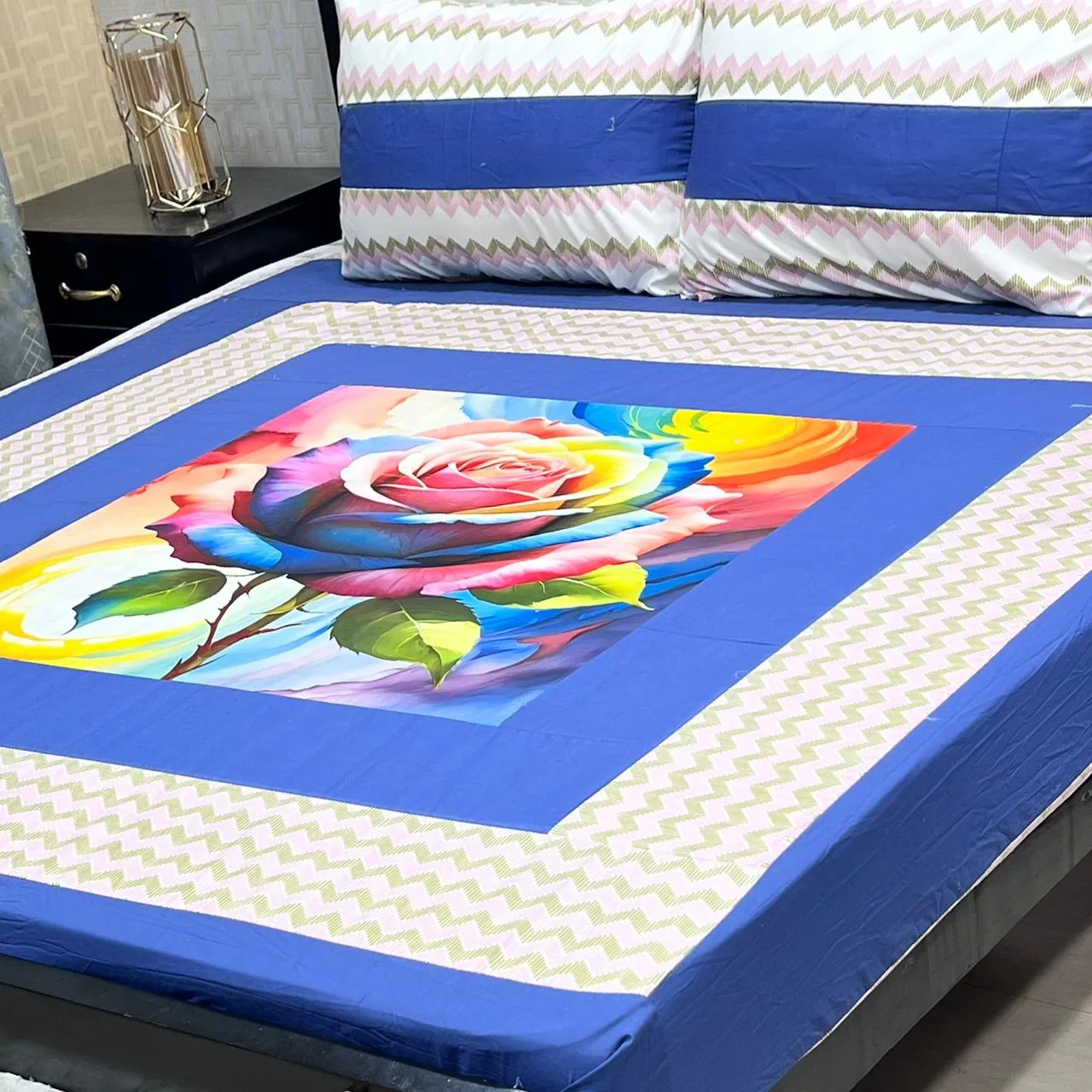 Embroidered Patch Work Bedsheet (73)