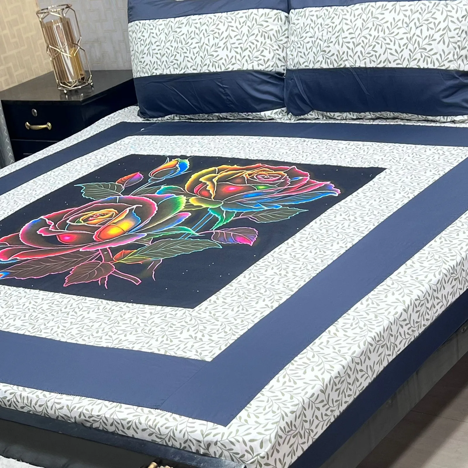 Embroidered Patch Work Bedsheet (74)
