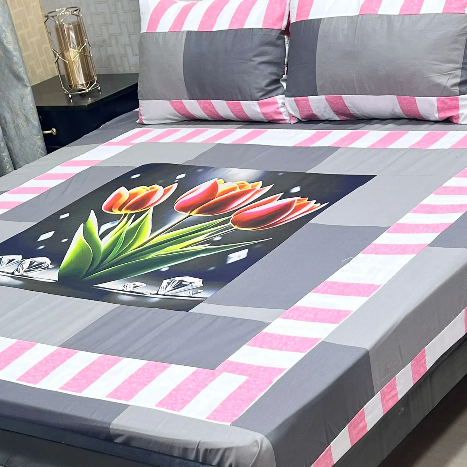 Embroidered Patch Work Bedsheet (76)