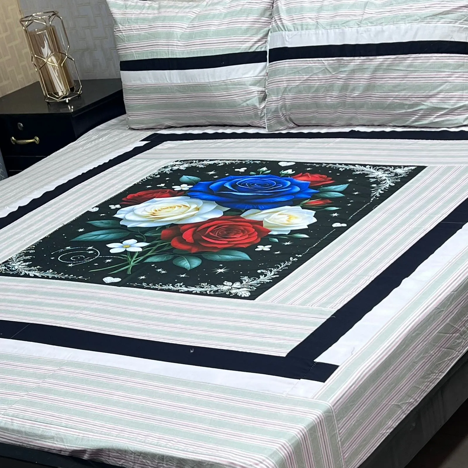 Embroidered Patch Work Bedsheet (78)