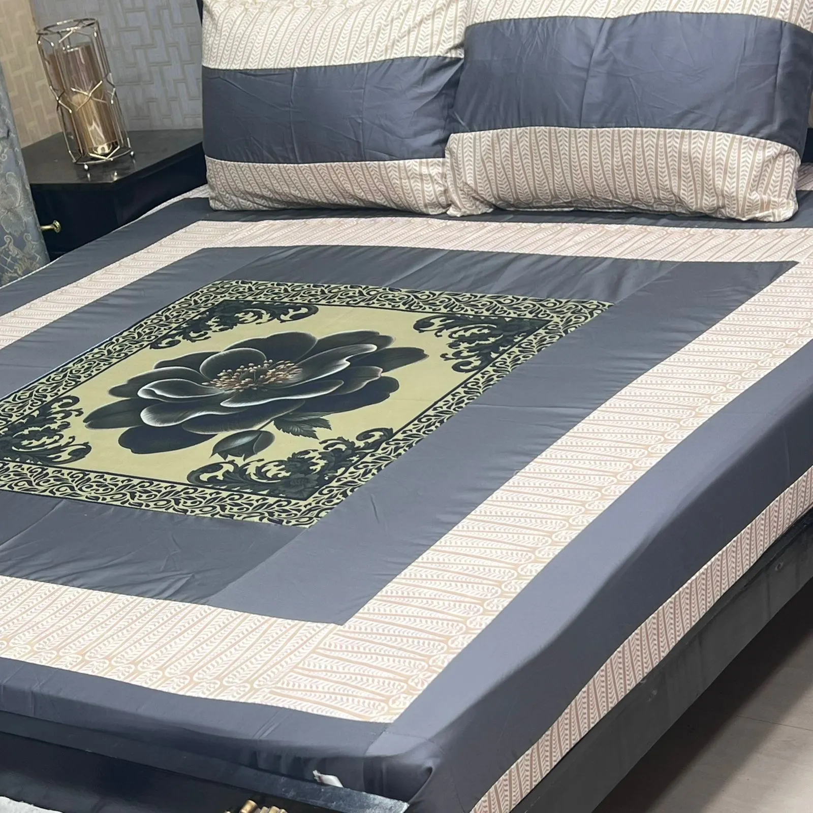 Embroidered Patch Work Bedsheet (79)