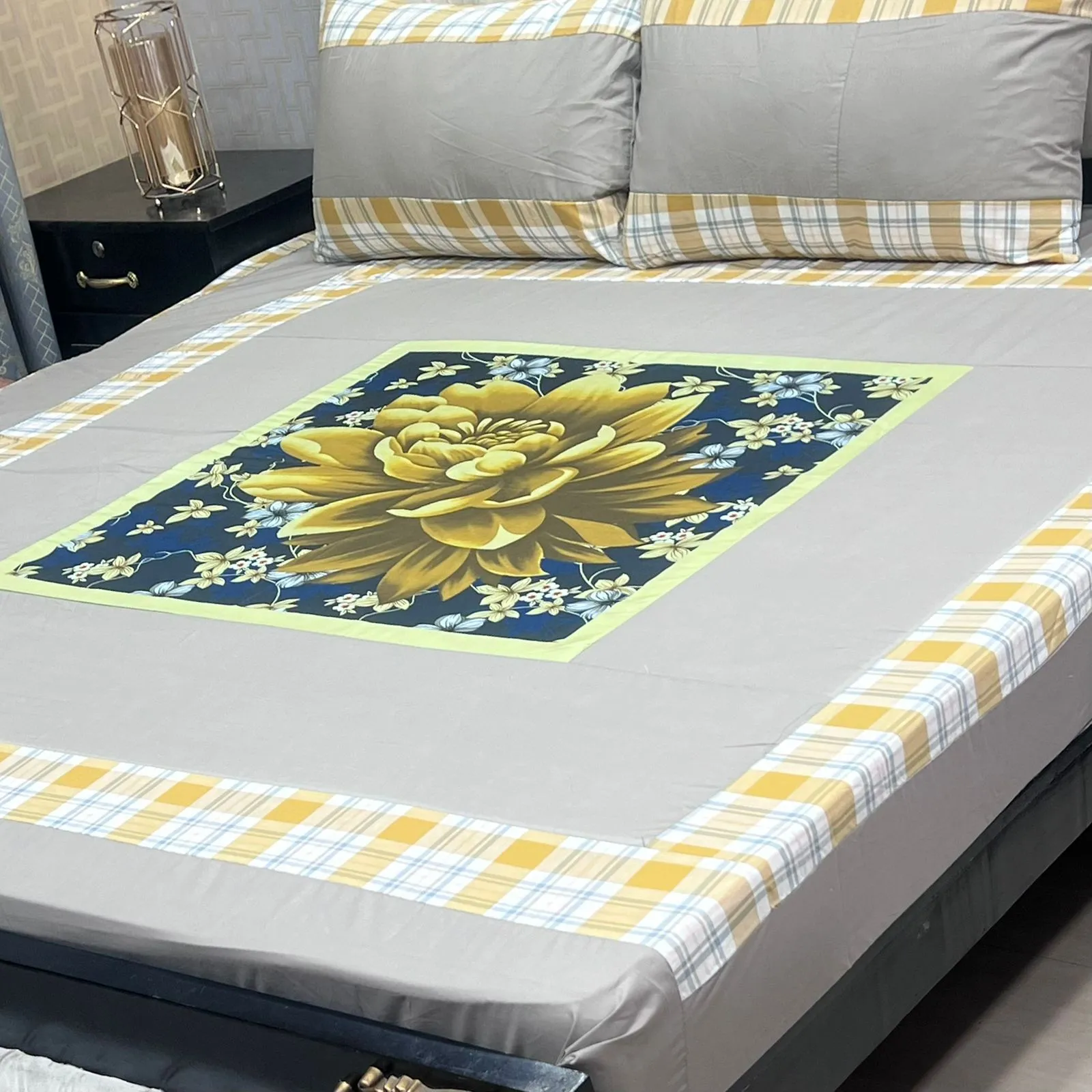 Embroidered Patch Work Bedsheet (82)