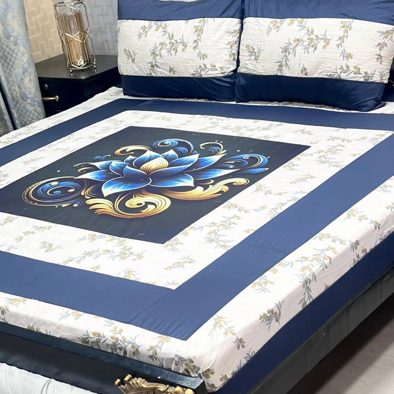 Embroidered Patch Work Bedsheet (83)