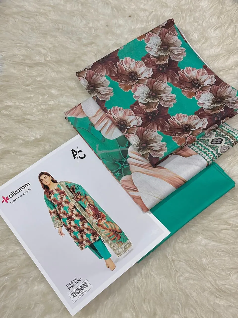 Alkaram Printed Lawn Suit 2026 | Pure Lawn 3PC Collection