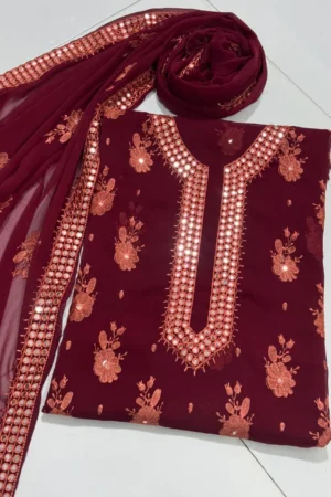 Chiffon Sequence Work Dress