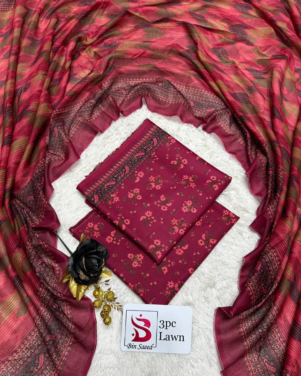 Bin Saeed Digital Printed Airjet Lawn 3 Piece Suit (35)