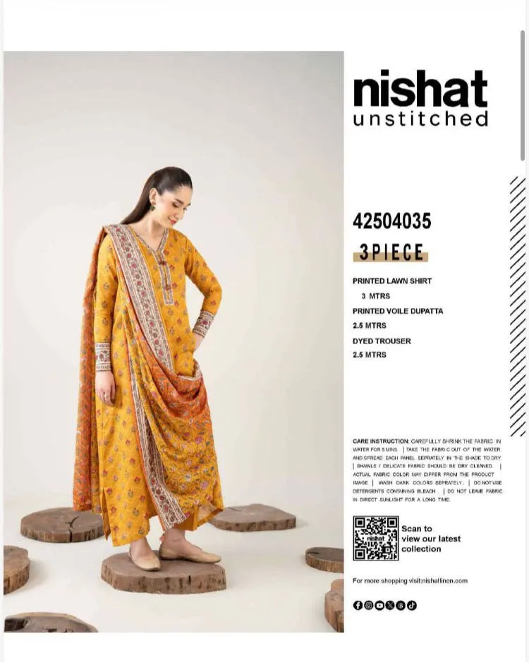 Nishat Digital Lawn | Bonanza Satrangi 3 Piece Collection