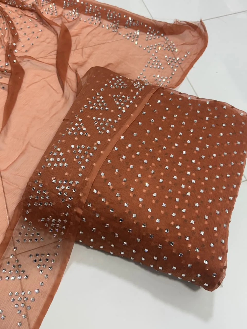 Chiffon Stone Work Dress (5)