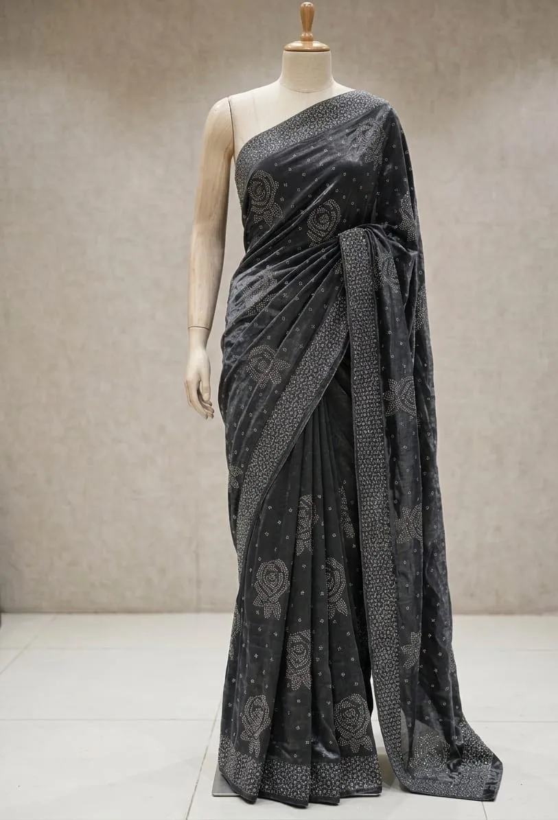 Korean Silk Stone Work Saree (5)