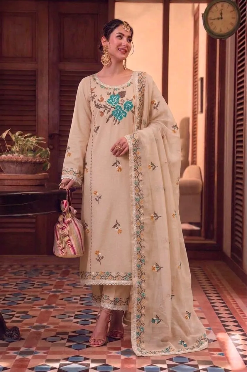 Cross Stitch Multi Embroidered Suit | Unstitched 3 Piece Collection