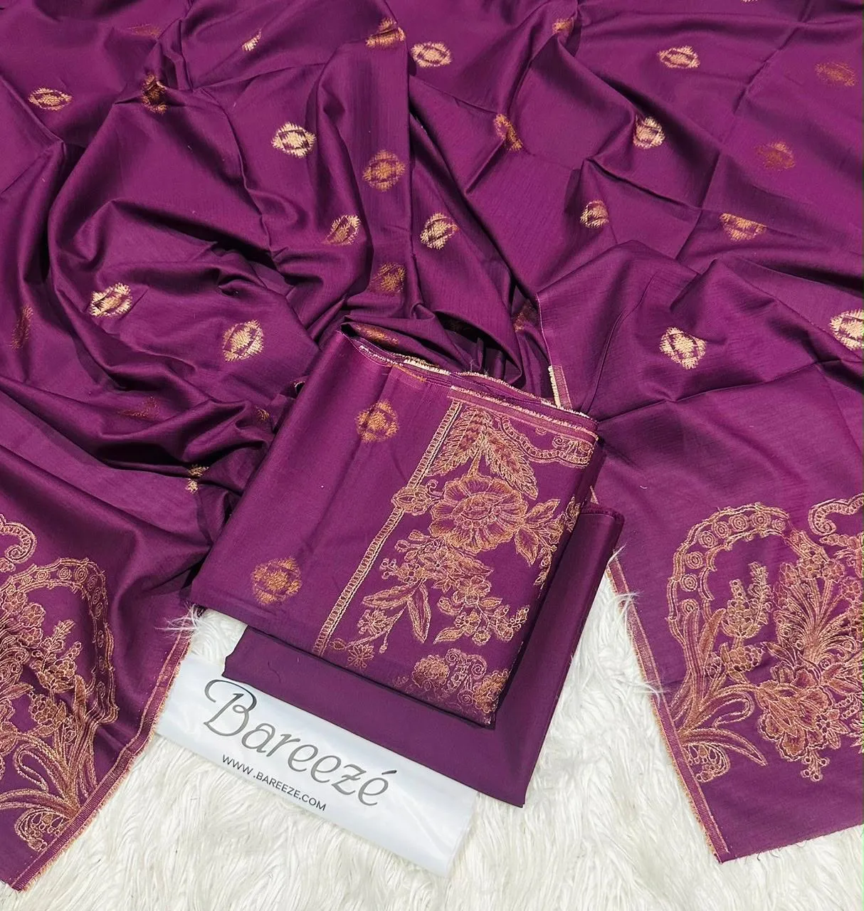 Bareeze Jacquard Barosha Suit | Unstitched 3 Piece Collection