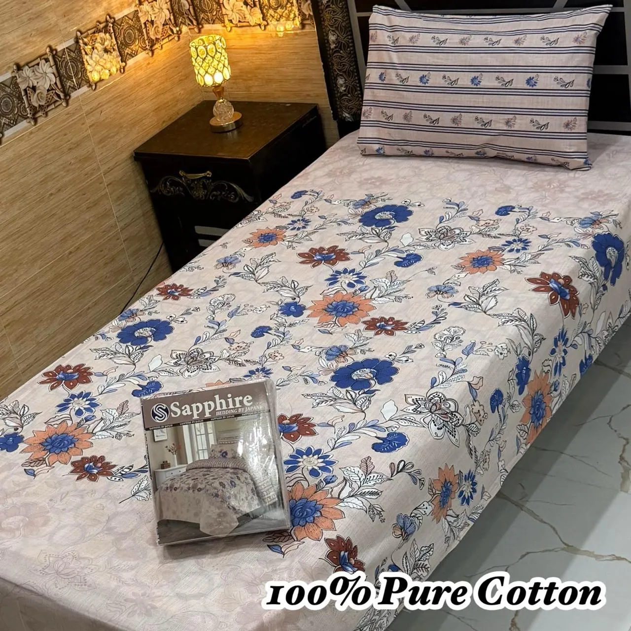 Pure Cotton Single Bedsheet Set (2)