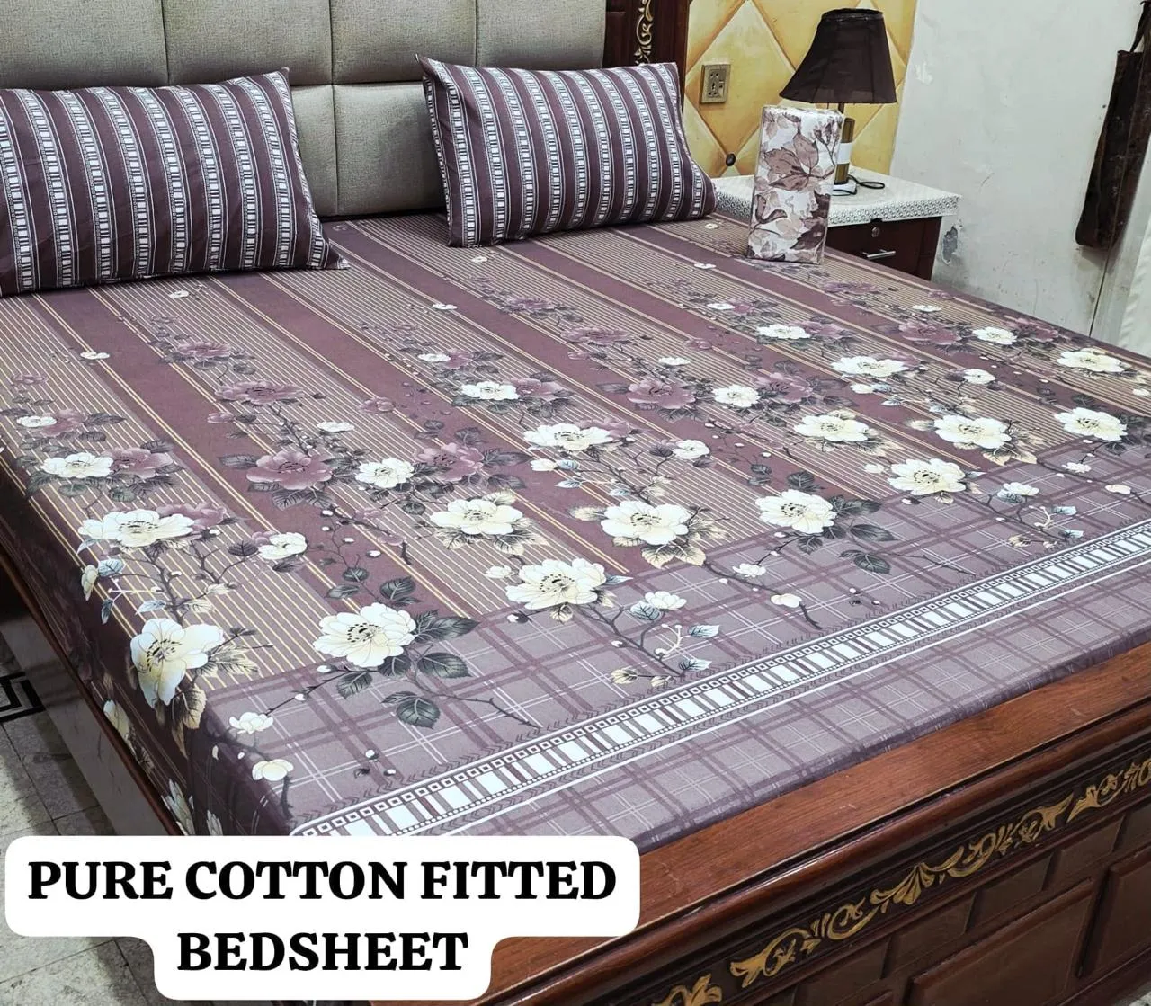 Pure Cotton Fitted Bedsheet (2)