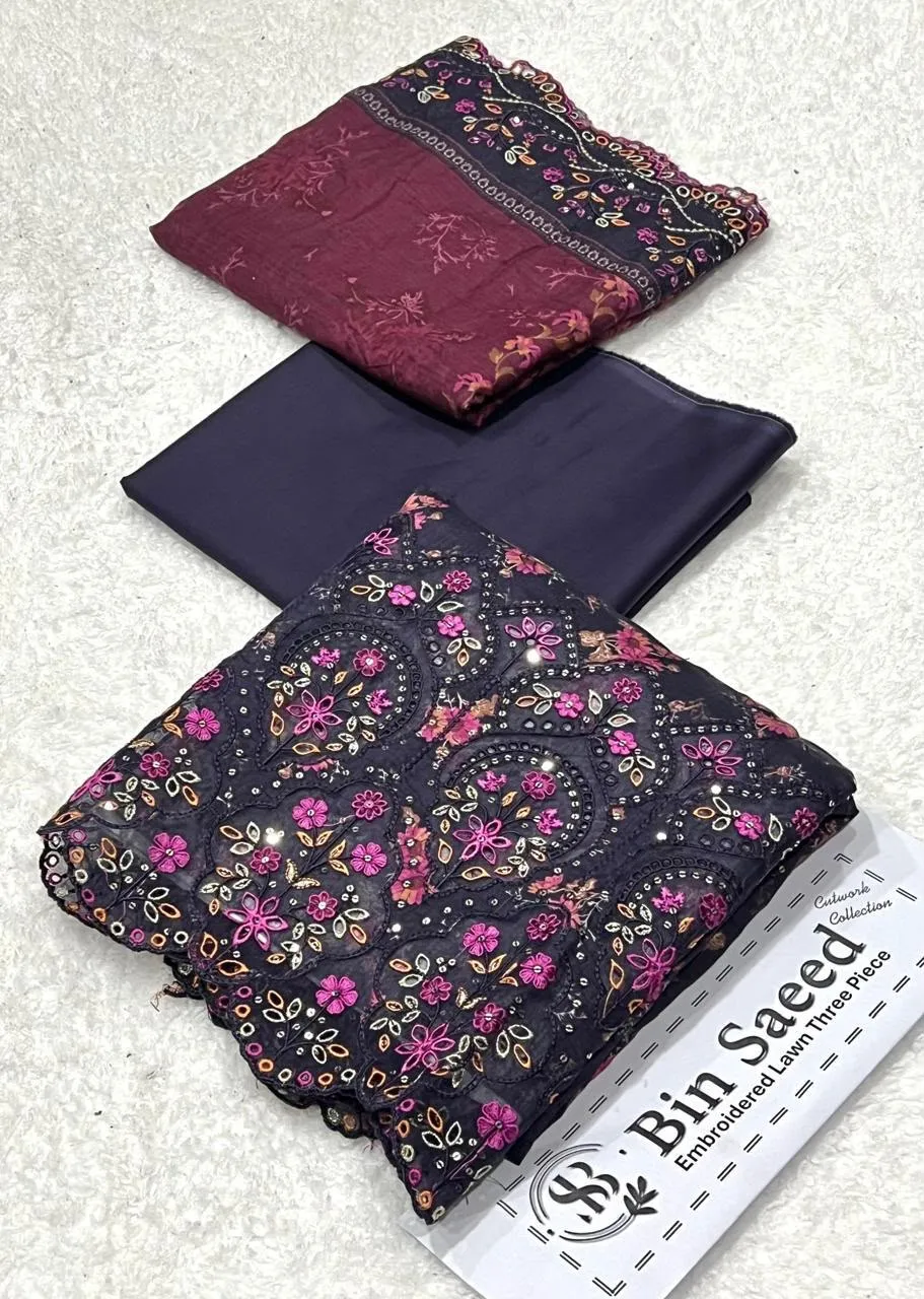 Bin Saeed Cutwork Lawn 2026 (10)