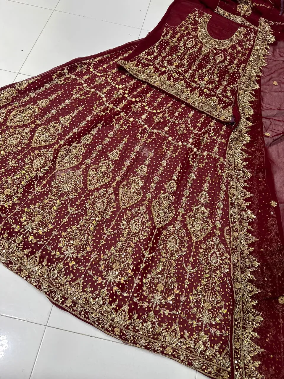 Chiffon Bridal Lehenga (2)