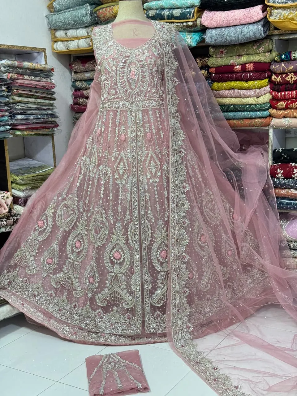 Net Bridal Open Maxi Dress (2)