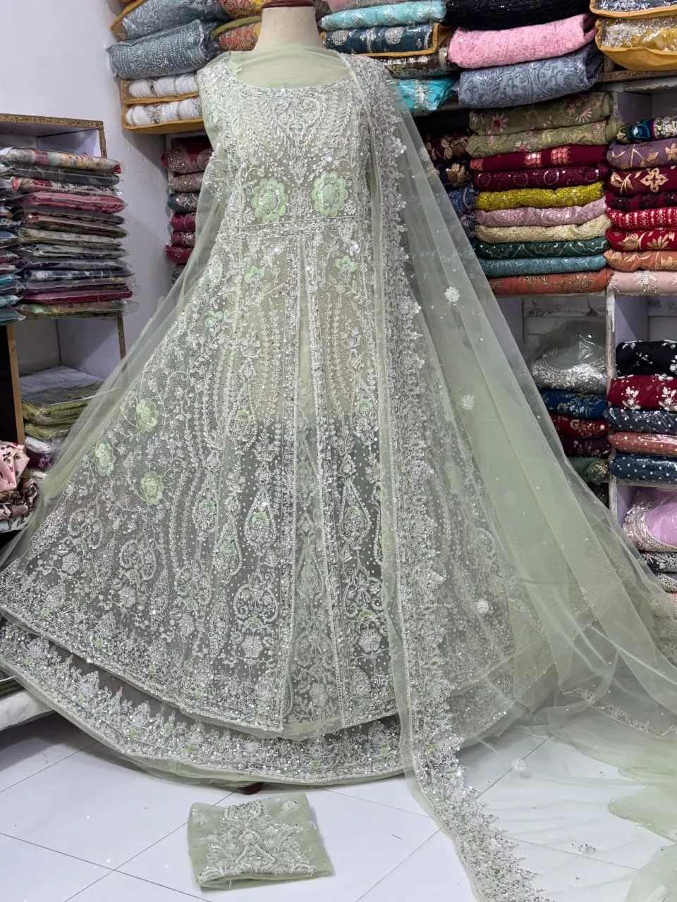 Net Open Style Bridal Maxi | Luxury Unstitched Collection