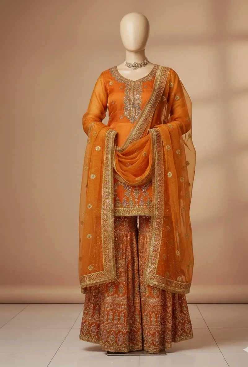 Organza Tissue Sharara Set (3)