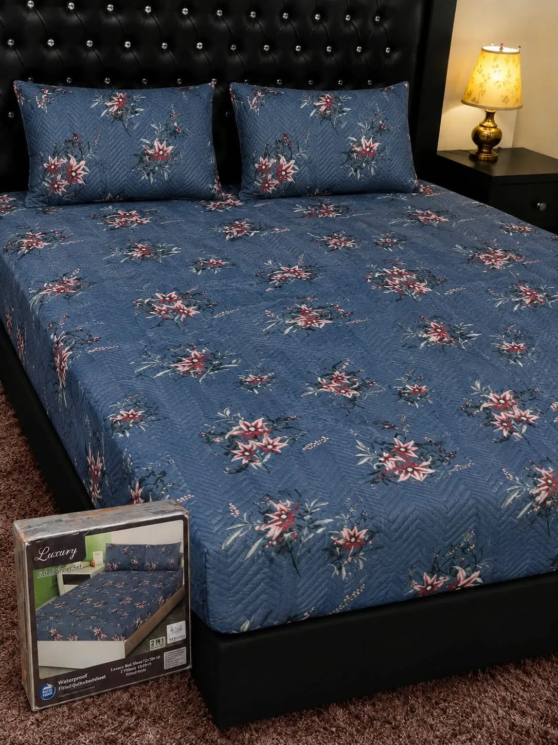 Quilted Waterproof Fitted Bedsheet | King Size Set