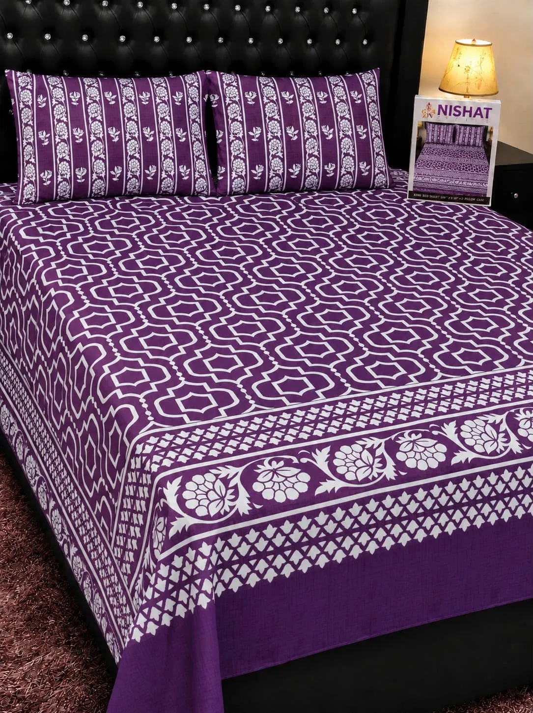 Pure Cotton Bedsheet Set | King Size 3 Piece Bedding