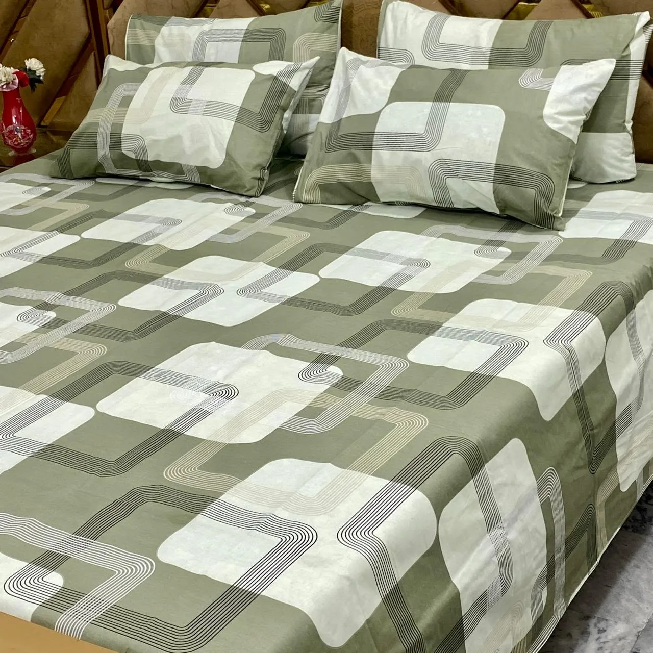 Pure Cotton Bedsheet 5 Piece Set (15)