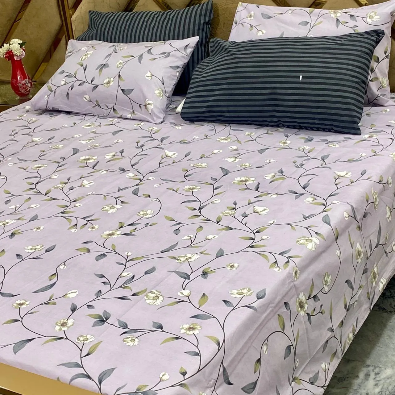 Pure Cotton Bedsheet 5 Piece Set (17)