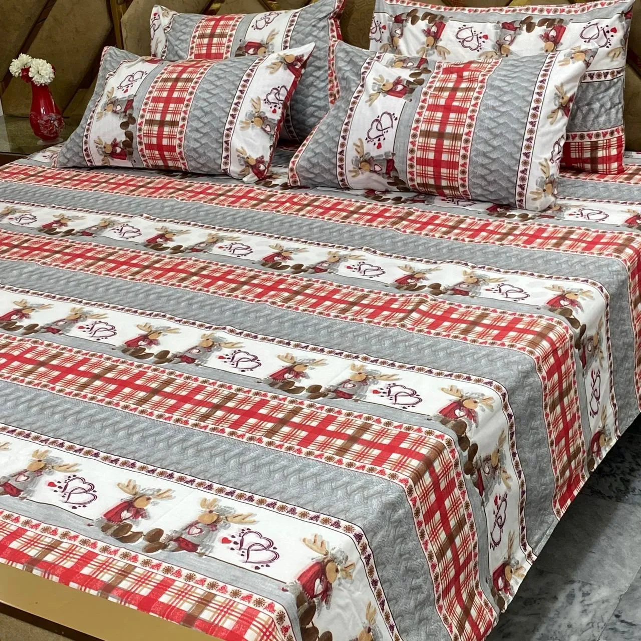 Pure Cotton Bedsheet 5 Piece Set (19)