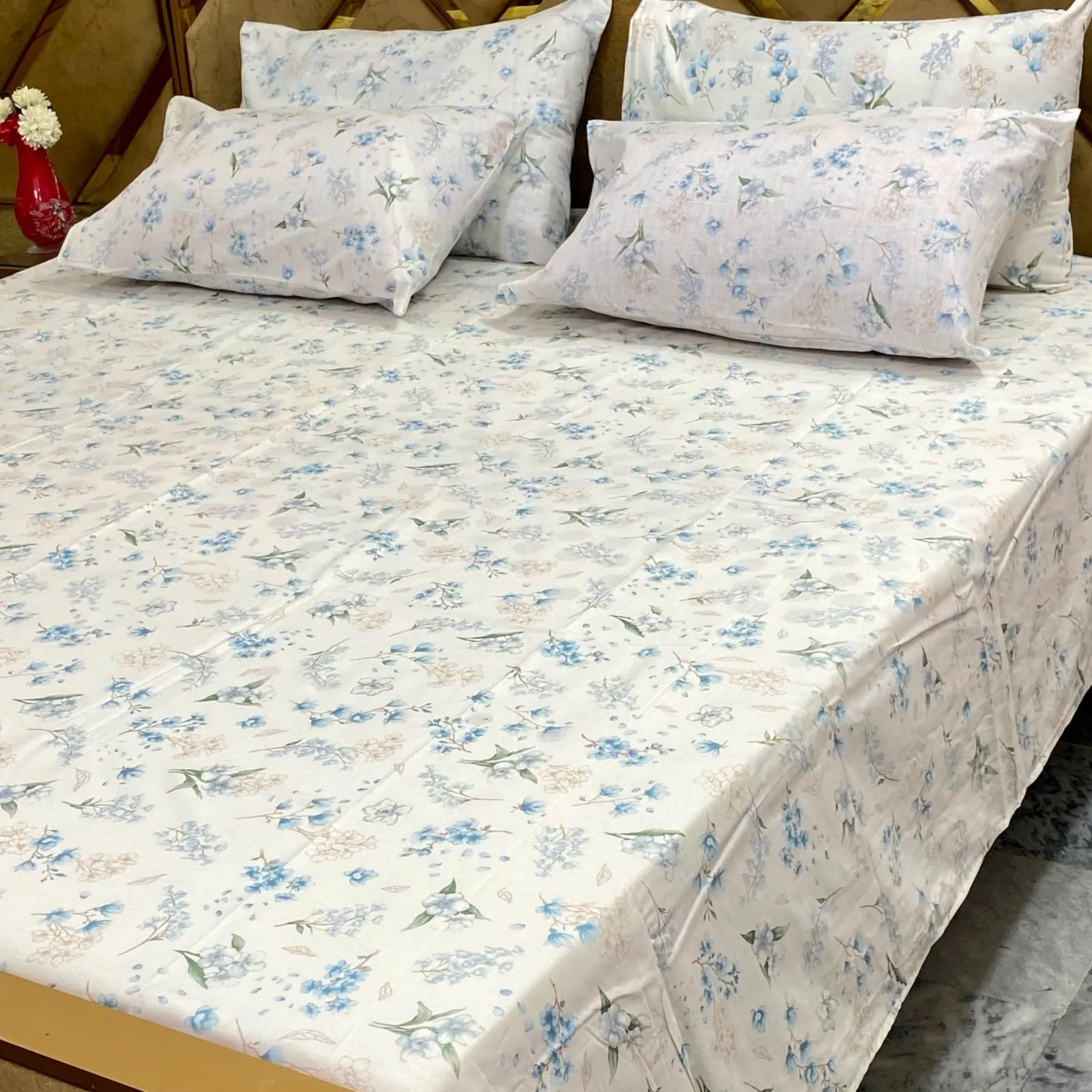 Pure Cotton Bedsheet 5 Piece Set (20)