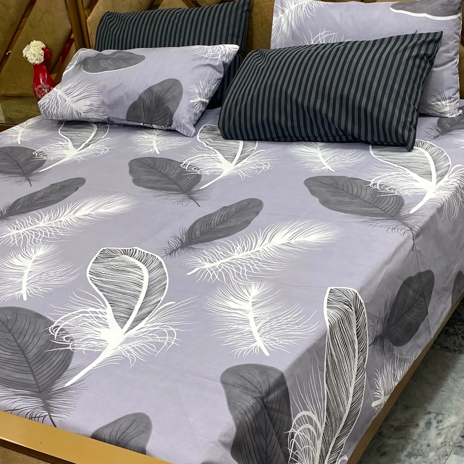 Pure Cotton Bedsheet 5 Piece Set (22)