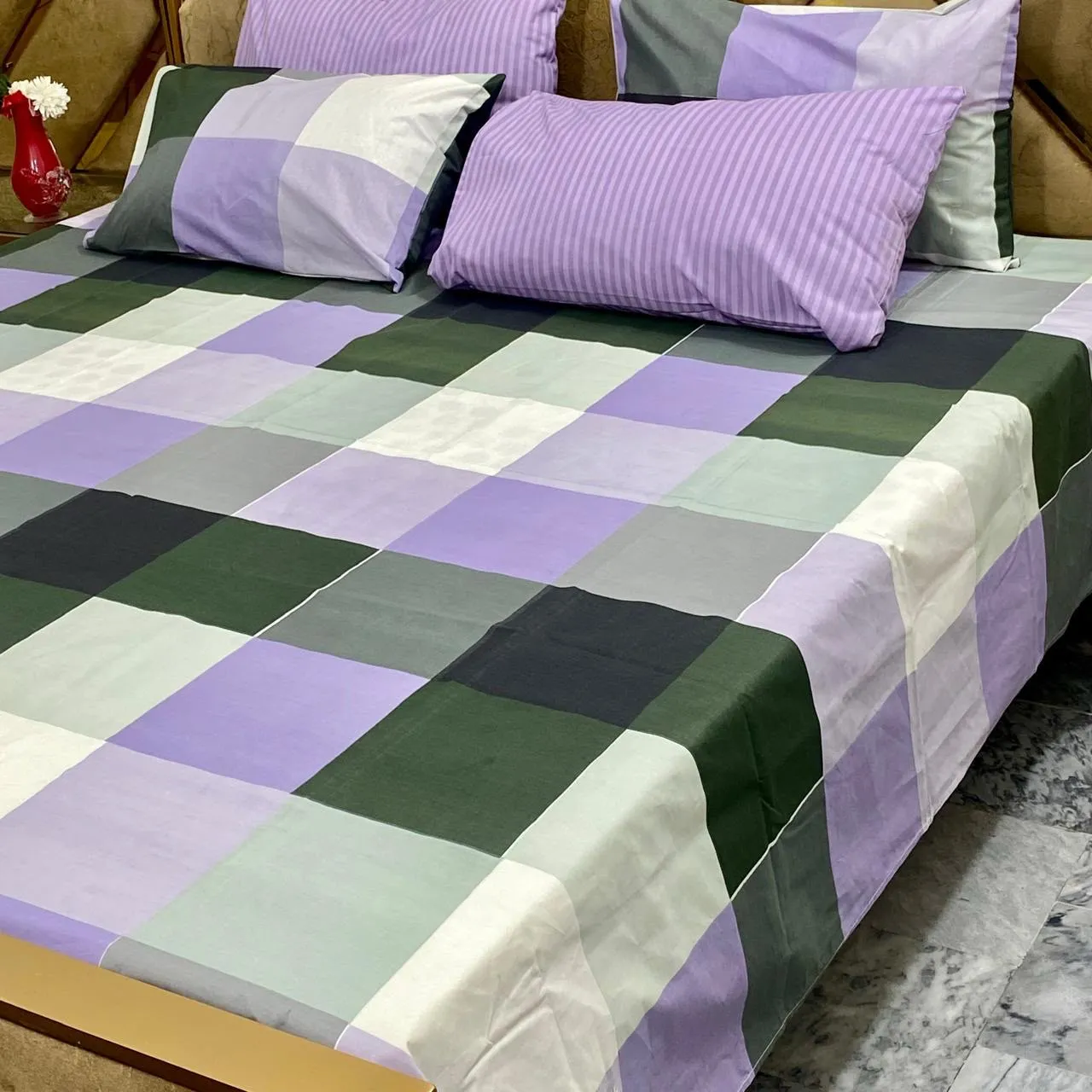 Pure Cotton Bedsheet 5 Piece Set (25)