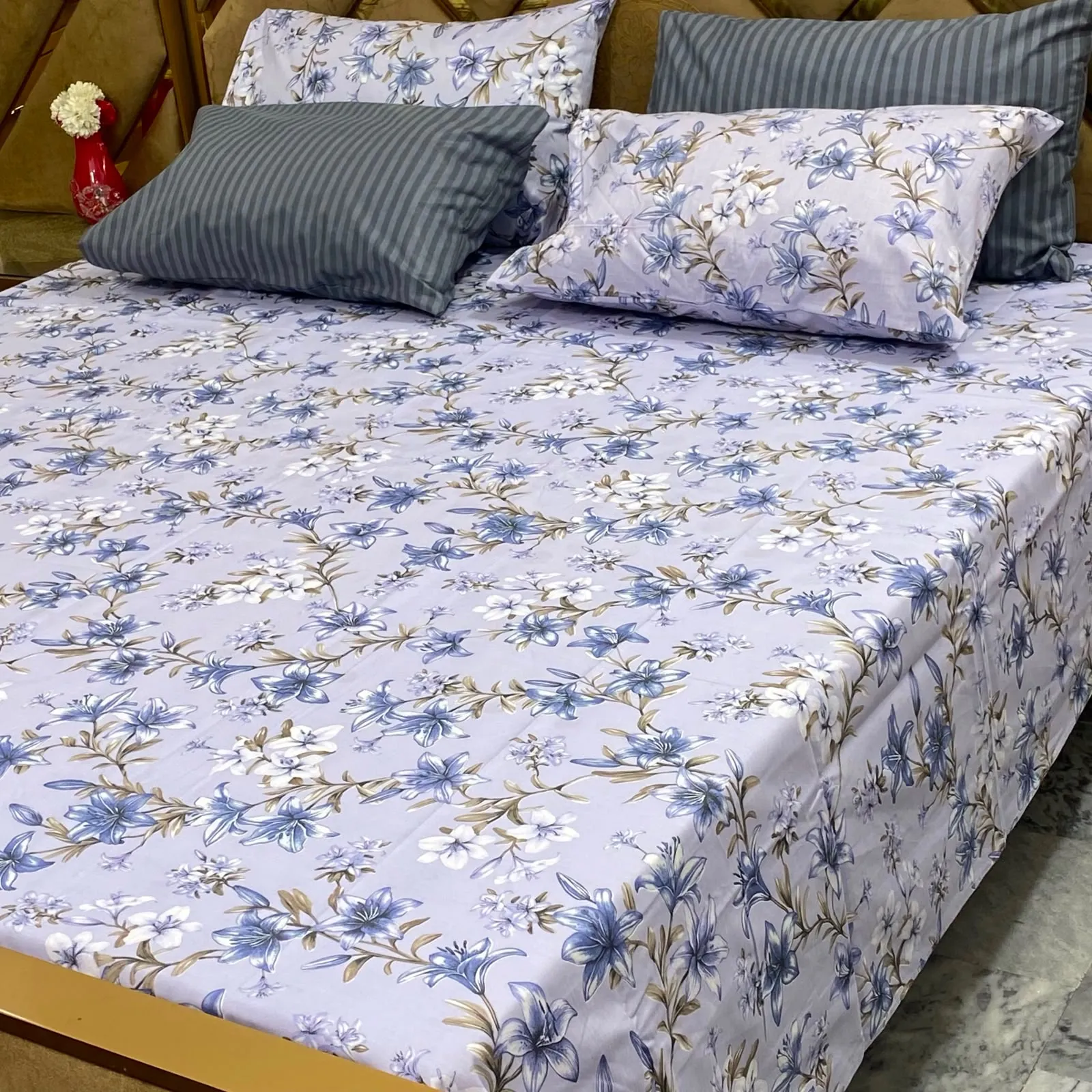 Pure Cotton Bedsheet 5 Piece Set (27)