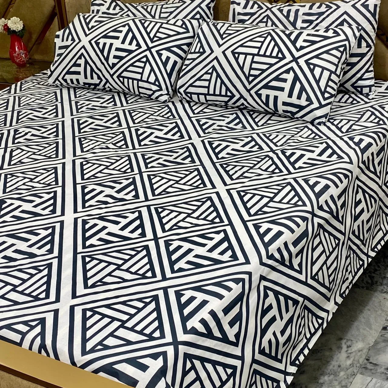 Pure Cotton Bedsheet 5 Piece Set (31)